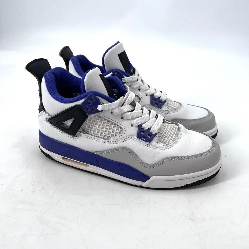 Nike Air Jordan 4 Retro GS Ultraviolet Neutral Gray White Sneakers